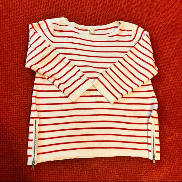 ♥️2xHost pick♥️ J Crew red and white striped sweater - Picture 1 of 9